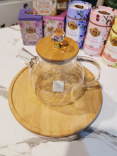 Load image into Gallery viewer, Glass Teapot with Bamboo Lid & Built-in Strainer 1 litre