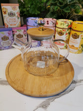 Load image into Gallery viewer, Glass Teapot with Bamboo Lid & Built-in Strainer 1 litre