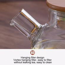 Load image into Gallery viewer, Glass Teapot with Bamboo Lid & Built-in Strainer 1 litre