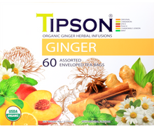 Load image into Gallery viewer, Organic Ginger Assorted 60 Enveloped Teabags