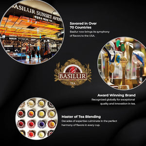 Basilur "Gift of Love" - Mini Treats Collection - Black Tea "Candied Chestnuts & Chocolate" (no sugar, no sweeteners)