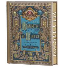 Load image into Gallery viewer, Medium Tea Book - Warmth of Winter - Holiday Tea Story Blue