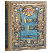 Load image into Gallery viewer, Medium Tea Book - Warmth of Winter - Holiday Tea Story Blue