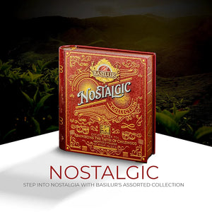 Large Tea Book - "Nostalgic" - with 32 Assorted Teabags