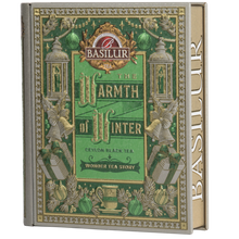 Load image into Gallery viewer, Medium Tea Book - Warmth of Winter - Holiday Tea Story Green