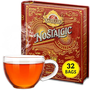 Large Tea Book - "Nostalgic" - with 32 Assorted Teabags