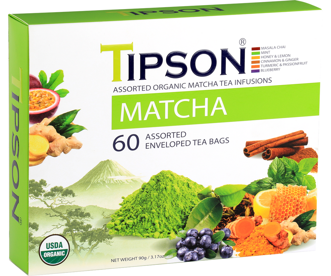Organic Matcha Assorted 60 Enveloped Teabags
