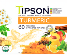 Load image into Gallery viewer, Organic Turmeric Assorted 60 Enveloped Teabags