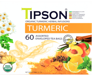 Organic Turmeric Assorted 60 Enveloped Teabags